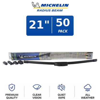 Set of 2 Michelin Radius Beam Wiper Blades 21" Curved All-Weather for Universal