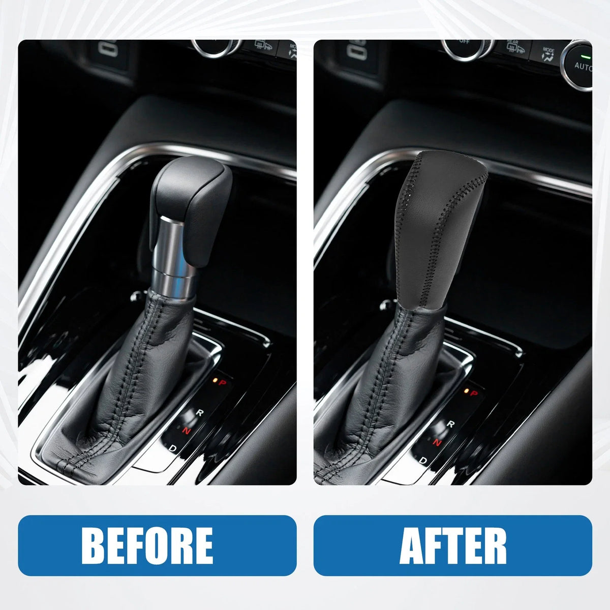 Gear Shift Lever Cover for Honda Odyssey (2015–2018) - Black Stitches