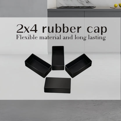 Set of 4 Rubber Post Caps for 2x4 Wood Posts (1.5"x3.5")