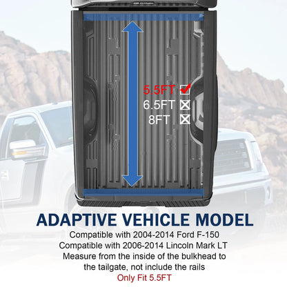 Roll Up Tonneau Cover for Ford F150 5.5ft (2015–2023) CMR82015, H144