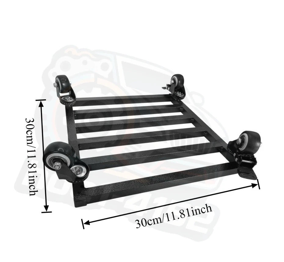 Set of 4 Aluminum Black Plant Dolly Stand 11.8" Rolling Caddy