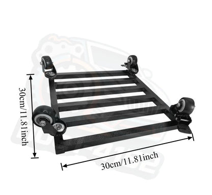 Set of 4 Aluminum Black Plant Dolly Stand 11.8" Rolling Caddy