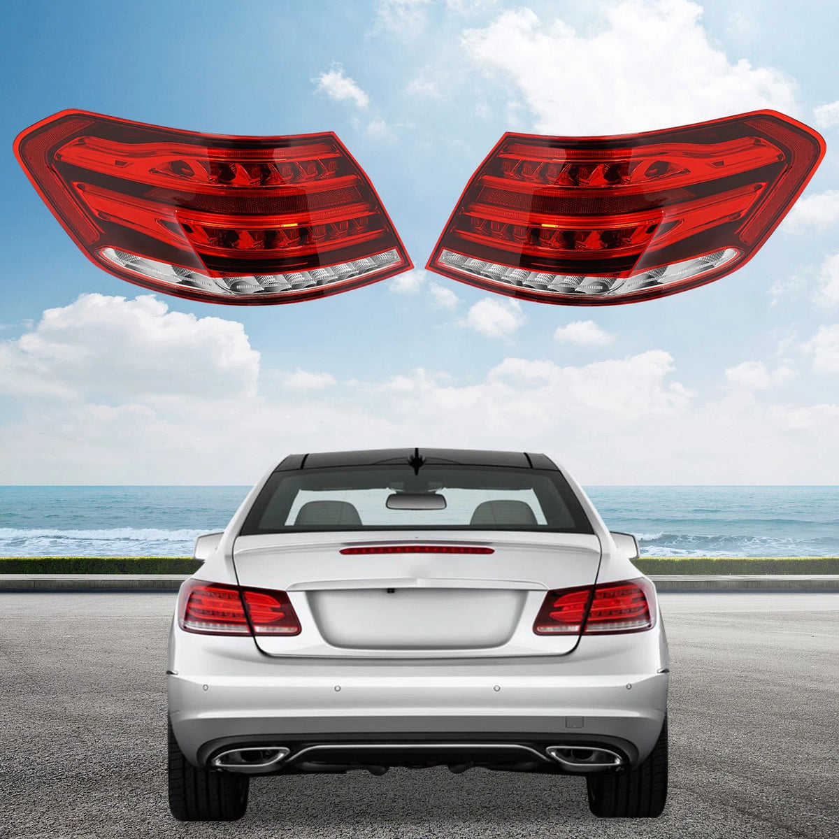 Set of 2 Outer LED Tail Lights for Mercedes-Benz E-Class W212 (2014–2016) 2129060857, 2129060757, MB2805109, MB2804109