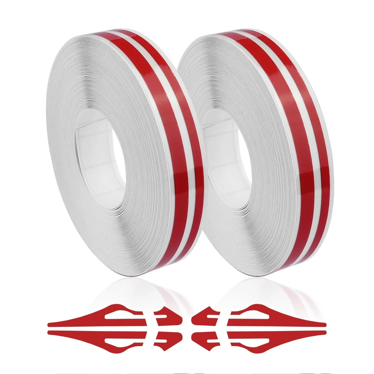 2X Pinstripe Tape for Universal Cars (2.7x2.7x0.5 inch, Red)