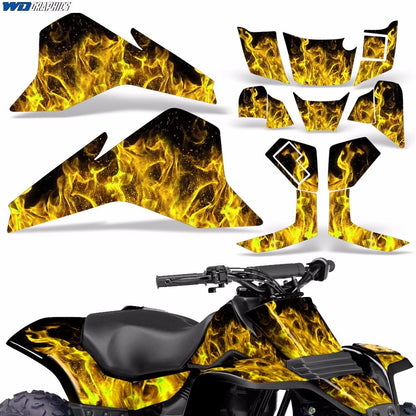 ATV Graphic Decals Stickers for Suzuki LT80 (1987–2006) Ice Flames
