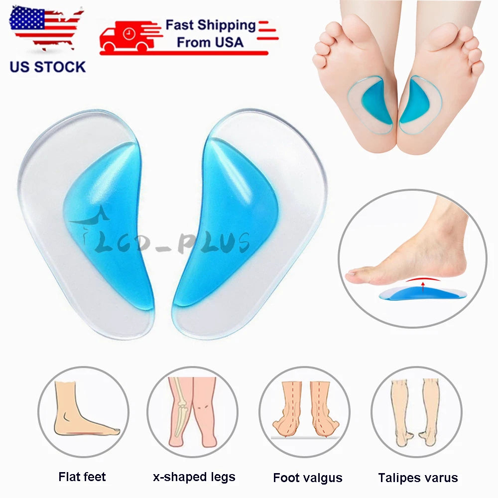 Arch Orthotic Support Insoles for Various Shoe Sizes (Reusable)
