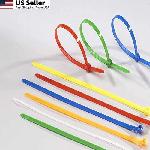 Set of 1000 Green Zip Ties 4 Inch, 18lb Strength