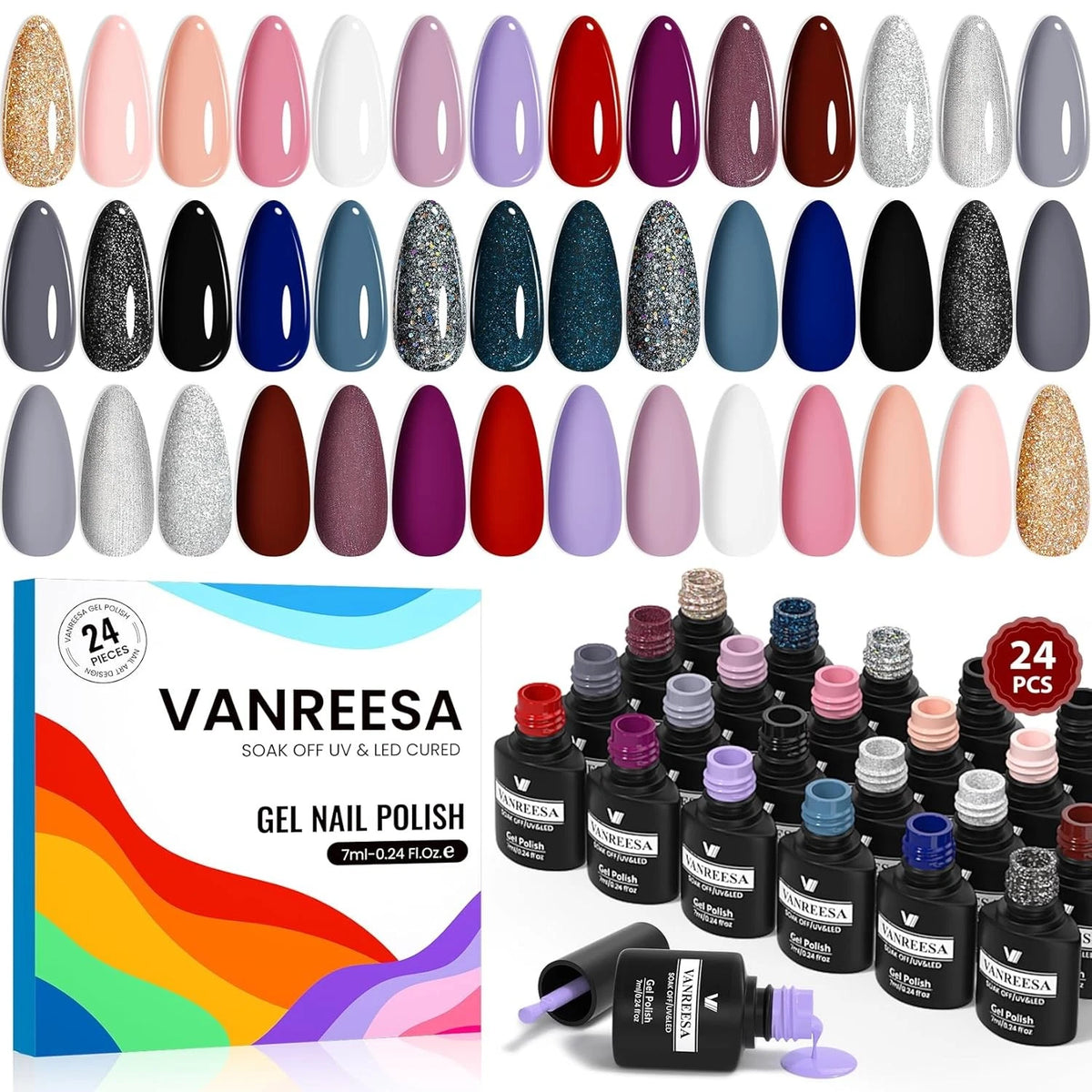 24 Pcs Gel Nail Polish Set for (2023)