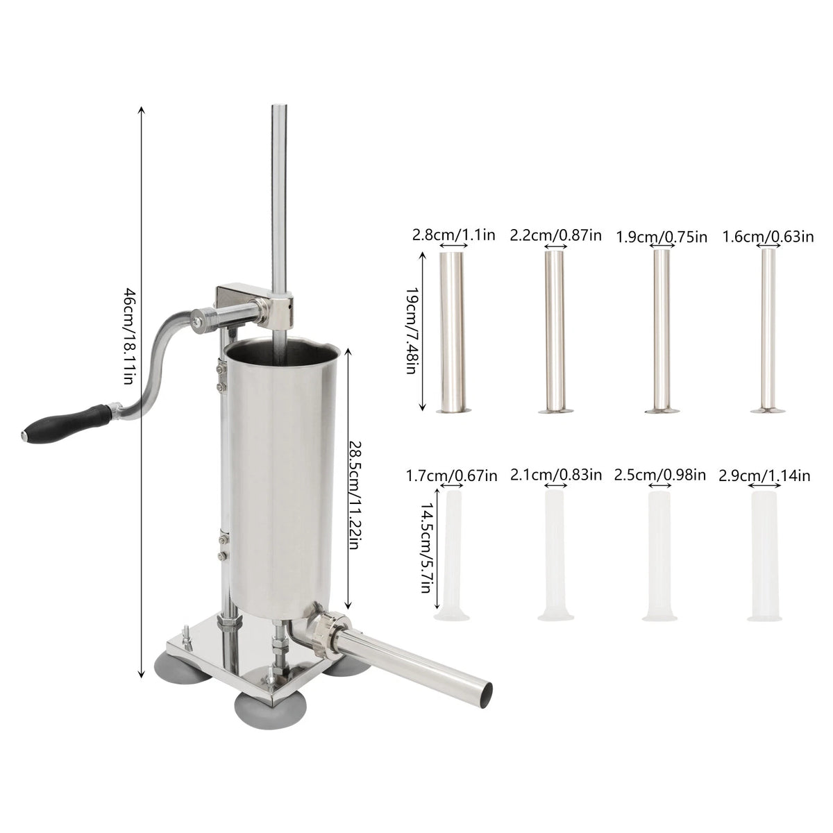 Sausage Stuffer for Kitchen (3.5L/8lbs) Stainless Steel