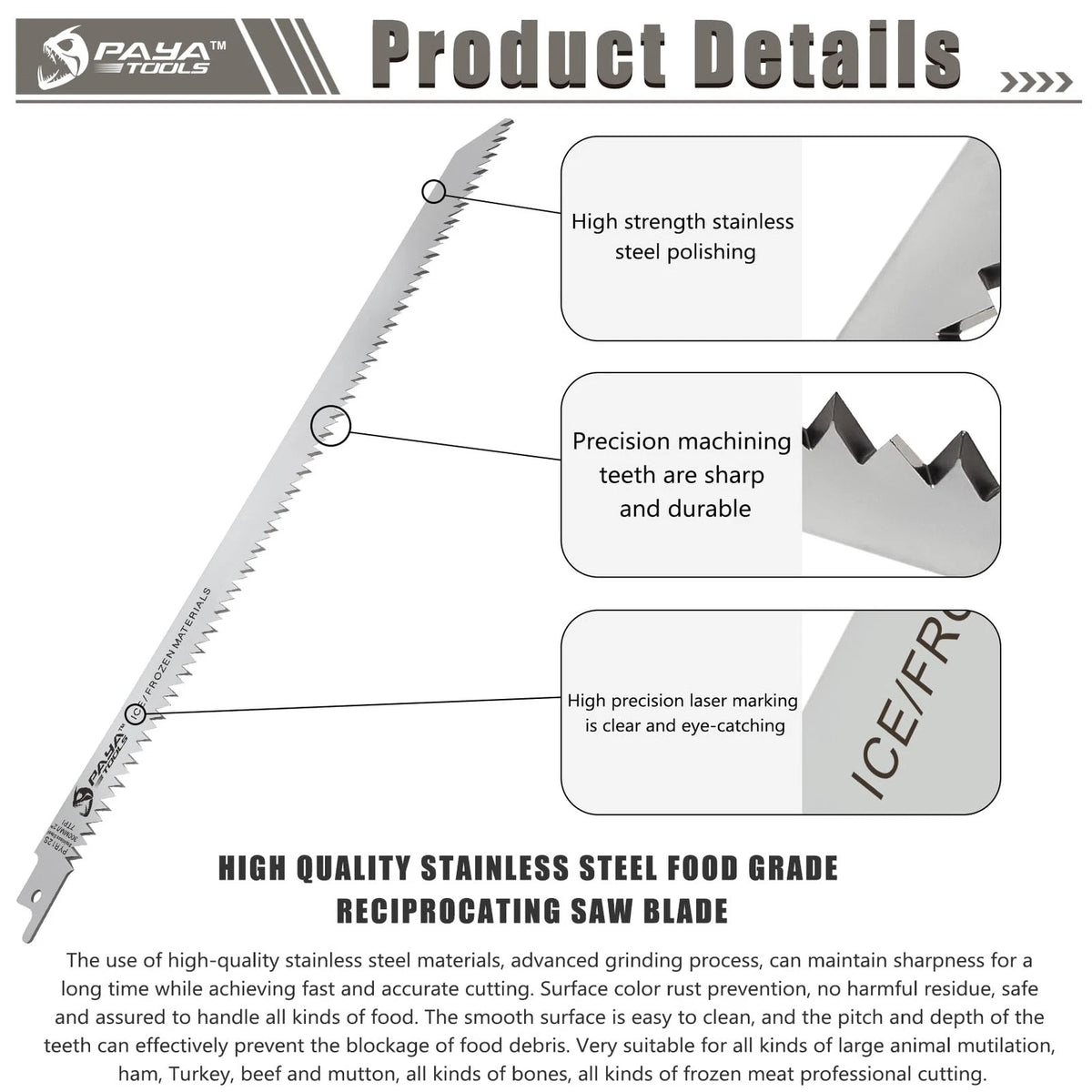 12-Inch Stainless Steel Reciprocating Saw Blades (Set of 2)