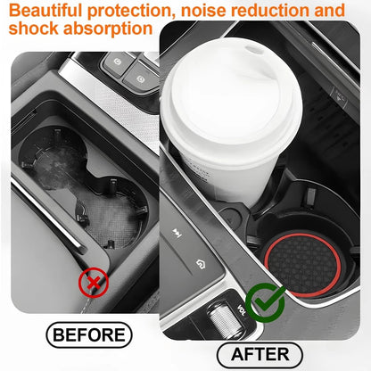 Set of 4 Non-Slip Waterproof Car Cup Holder Coasters for Vehicle