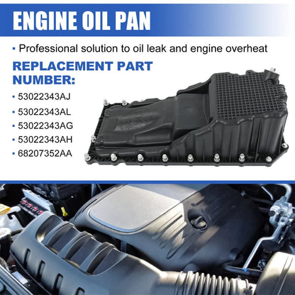 Engine Oil Pan for Dodge Durango Jeep Grand Cherokee (2011–2018) 53022343AL, 53022343AJ