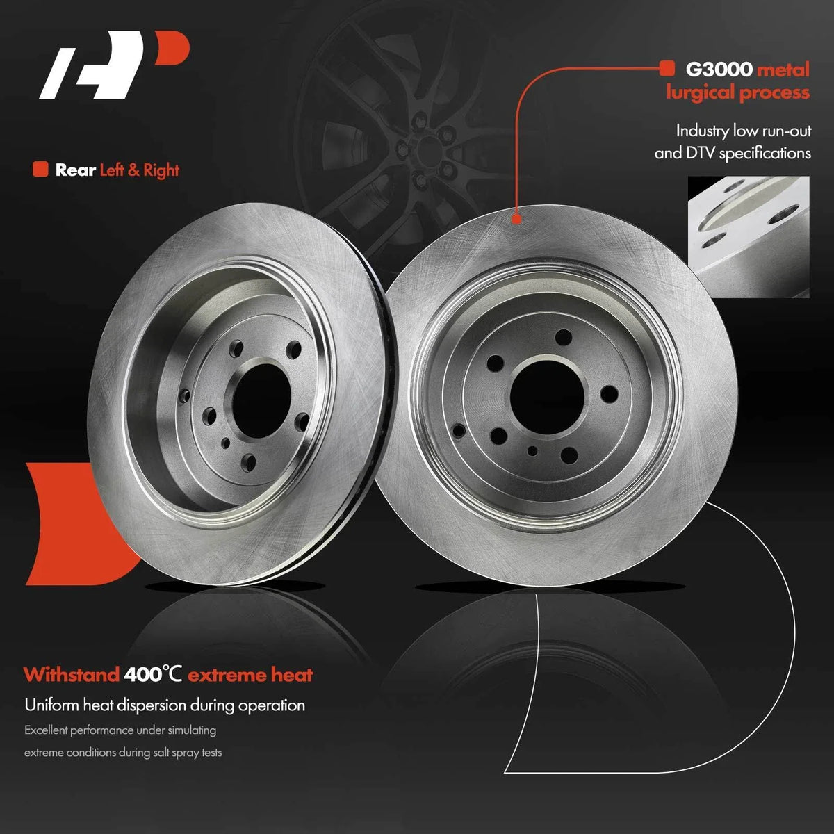 Rear Disc Brake Rotors & Ceramic Pads for Mercedes-Benz ML550 (2008–2011)