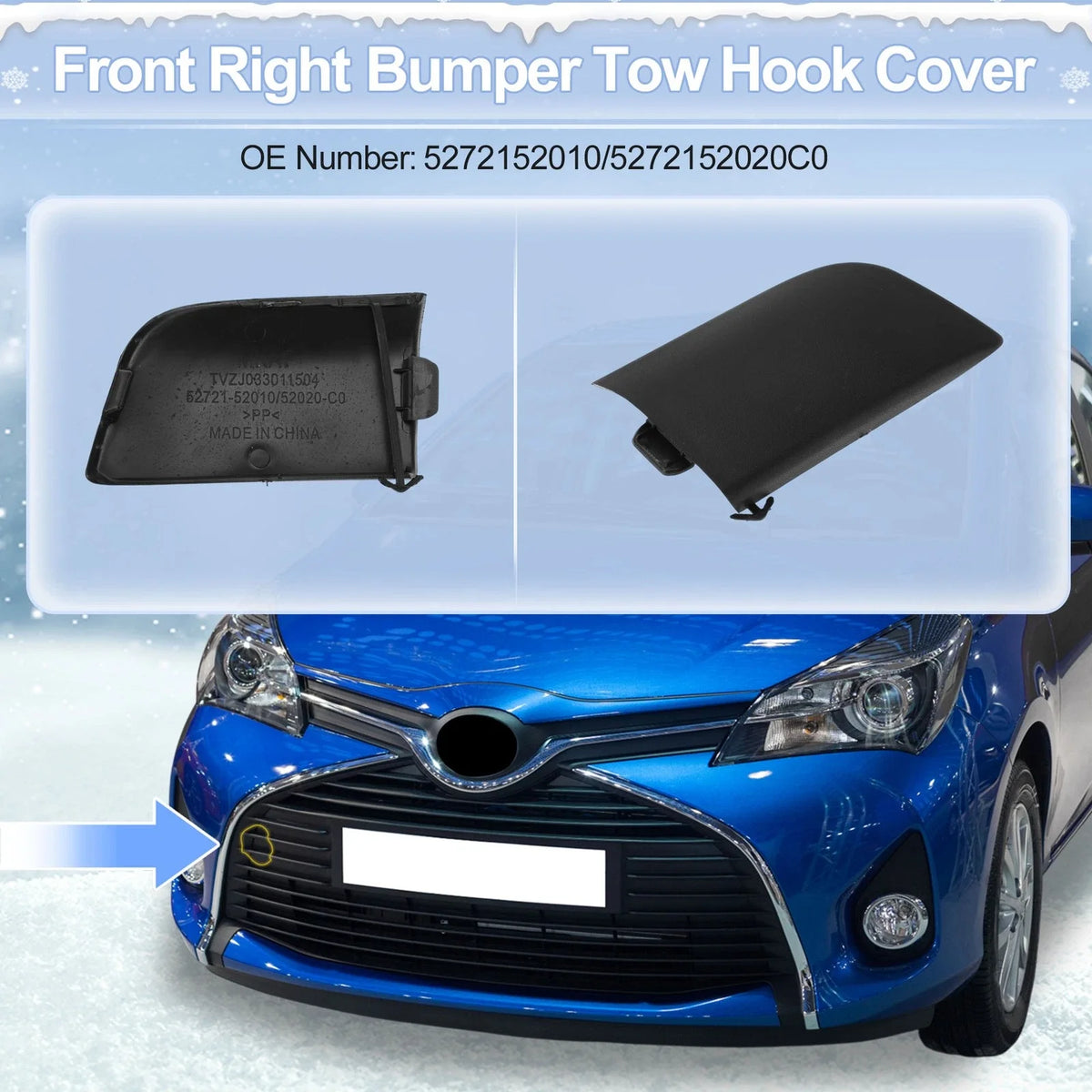 Tow Hook Cover Cap for Toyota Corolla (2007–2009) No. 5212702220
