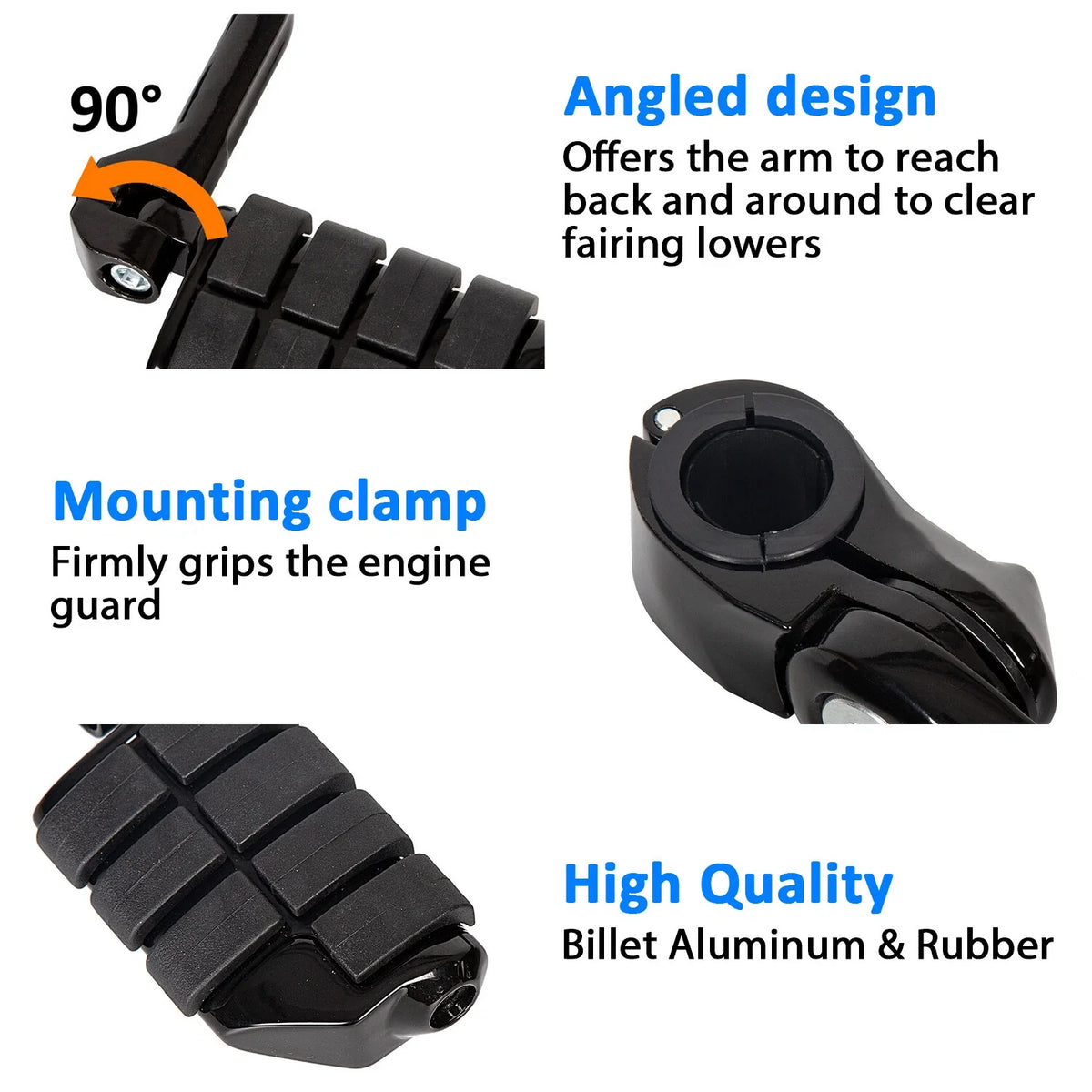 Black Long Highway Foot Pegs for Harley Davidson Street Road Glide