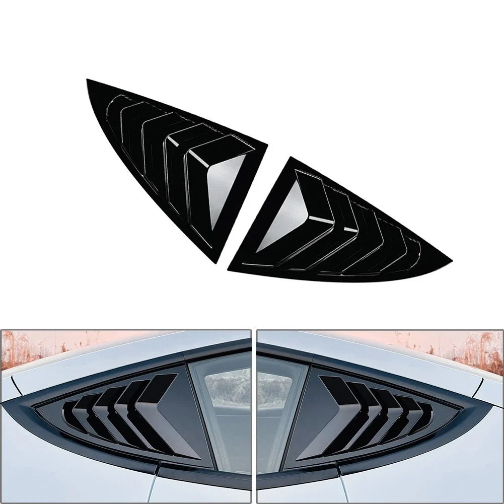 Rear Window Louver Shutter Cover Trim for Tesla Model 3 (2024+) - Gloss Black
