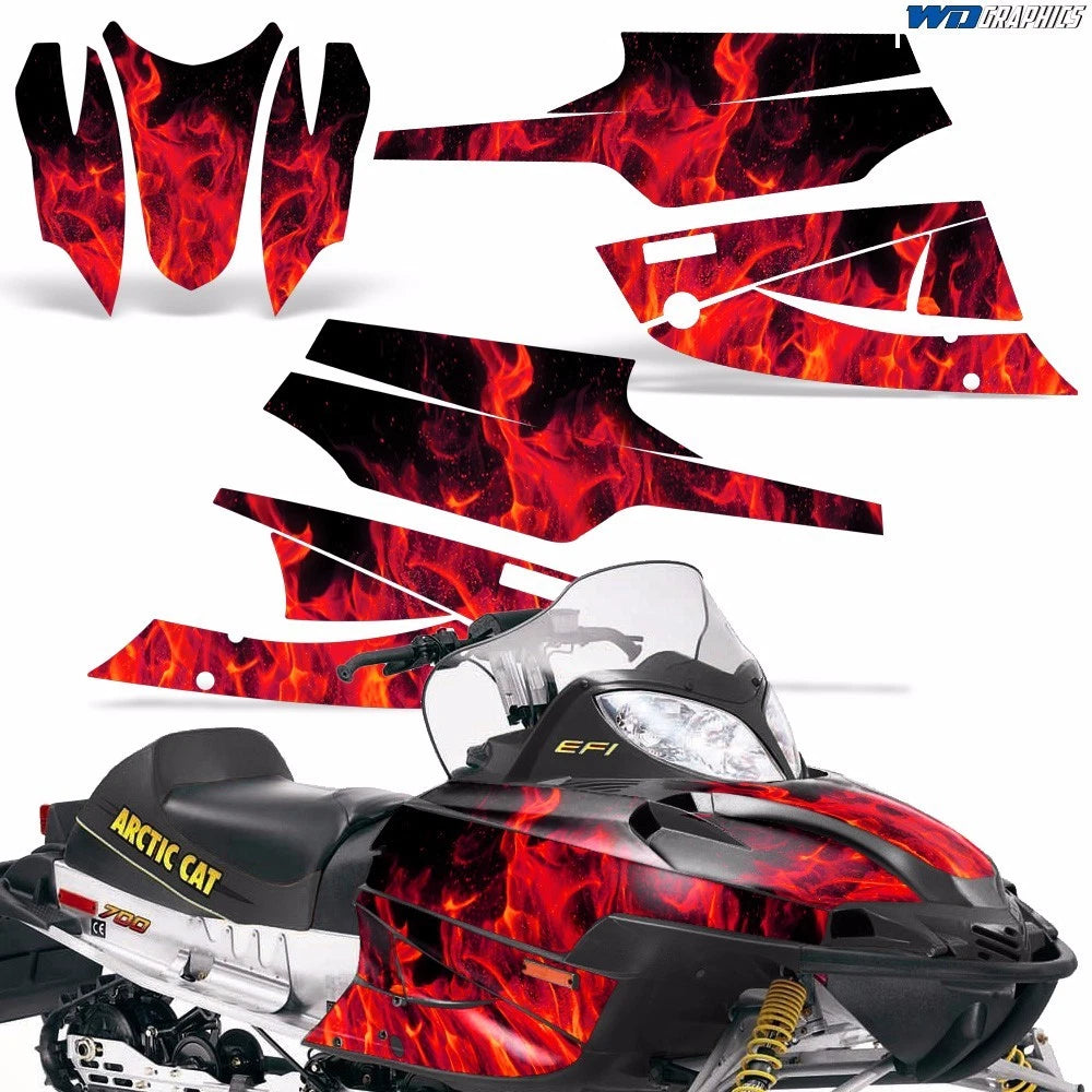 Sled Graphic Stickers Decals for Arctic Cat Firecat/Sabercat (2003–2006)