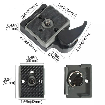 2X Quick Release Clamp Adapter for Manfrotto 200PL-14 323 RC2 Tripod