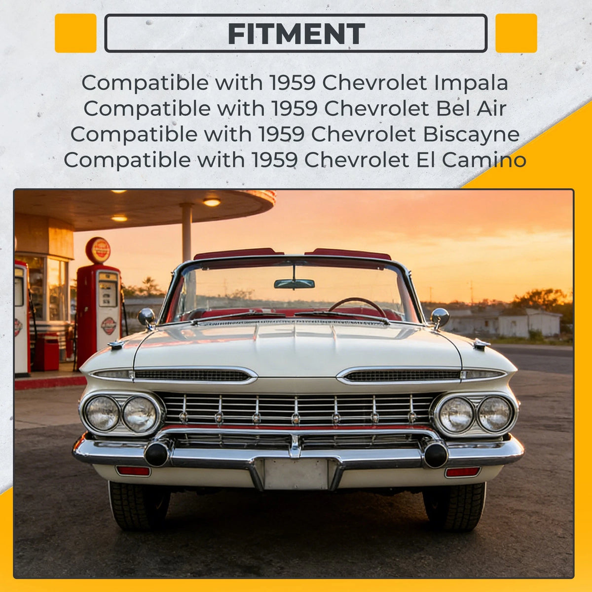 Chrome Front Bumper Grille Guard for Chevy Impala/Bel Air (1959) - CON-A000002079