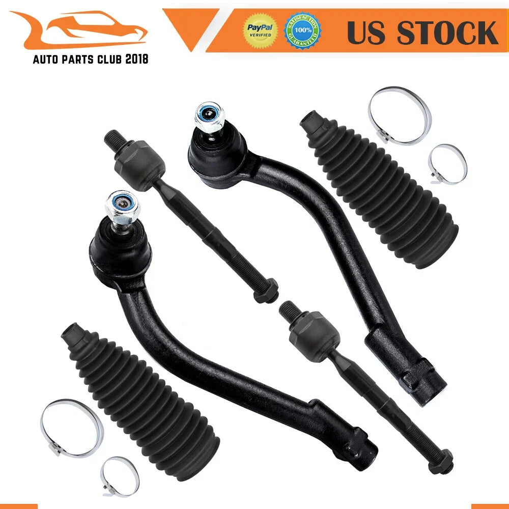 6X Front Tie Rod End & Rack and Pinion Bellow for Kia Sorento (2011–2013)