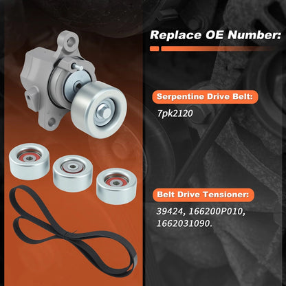 Drive Belt Tensioner Pulley Kit 7pk2120 39424 for Toyota Tacoma (2016–2023)