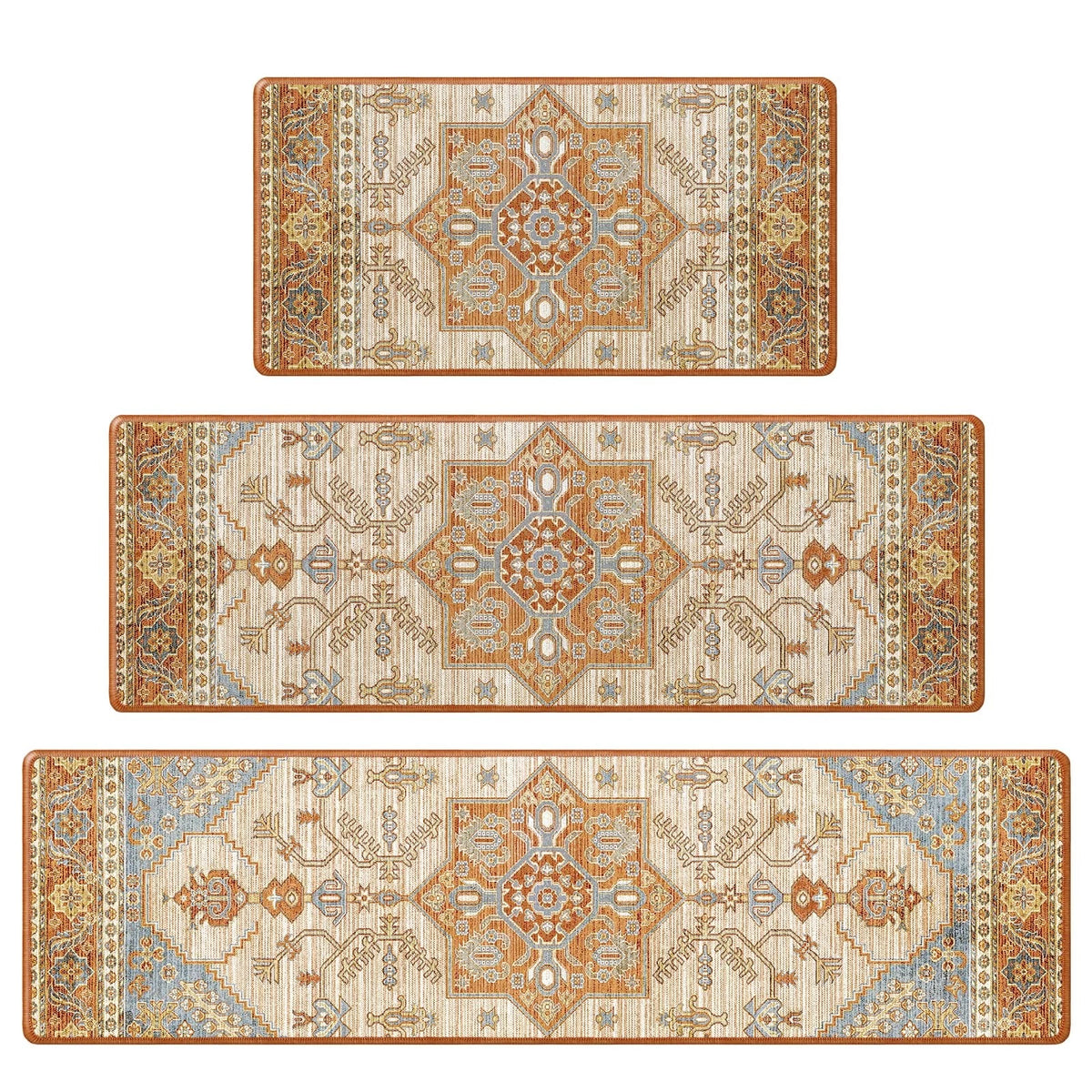 Set of 3 Long Kitchen Rugs 16x28, 16x47, 16x59 for Home Decor