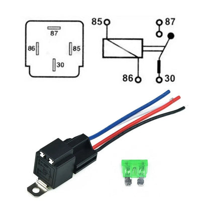 4 Pin Amp Relay with Socket Base and Wires for Universal Applications (30A)