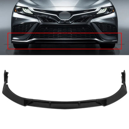 Glossy Black Front Bumper Lip Spoiler for Toyota Camry SE/XSE (2021–2024)