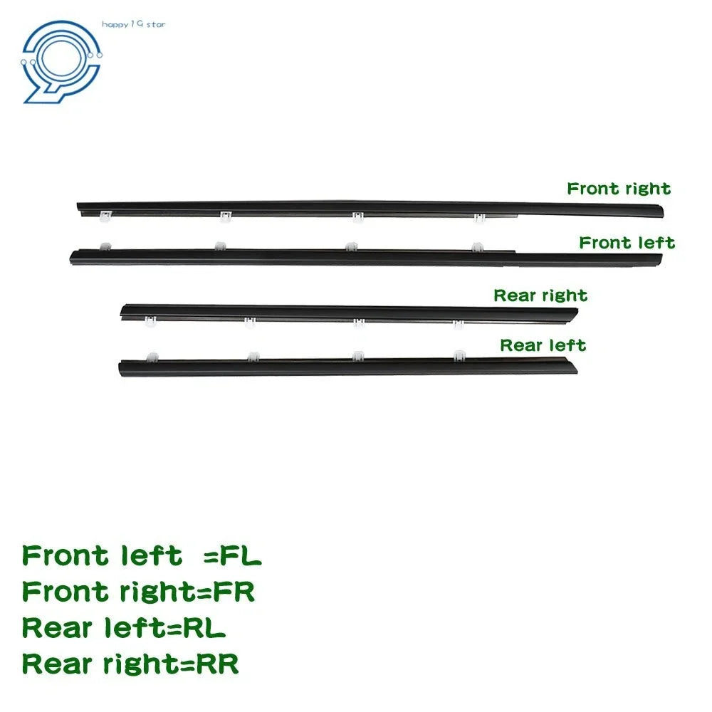 Set of 4 Window Moulding Trim Seals for Honda Civic (2012–2015)