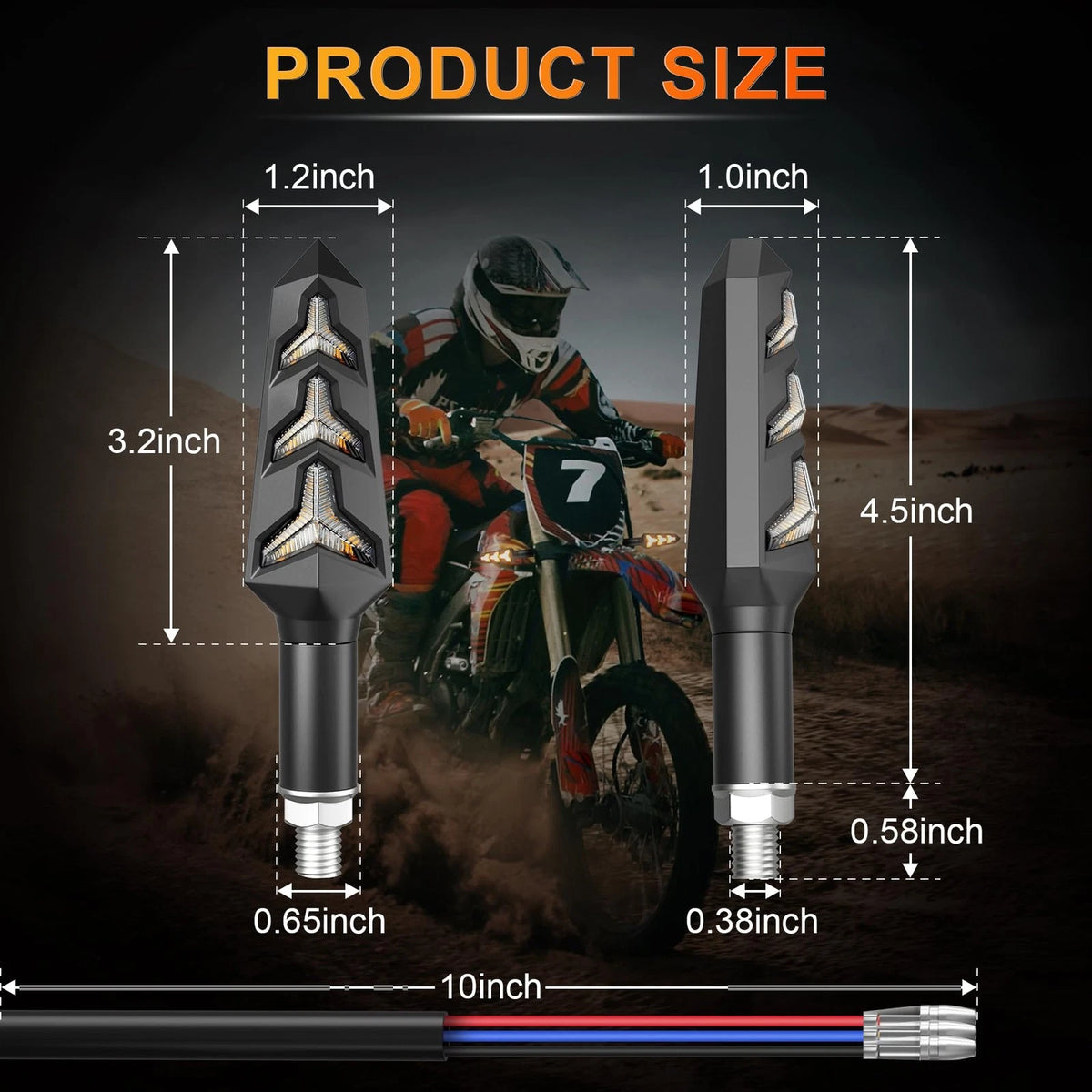 4X Y-Shaped LED Turn Signals for Motorcycle