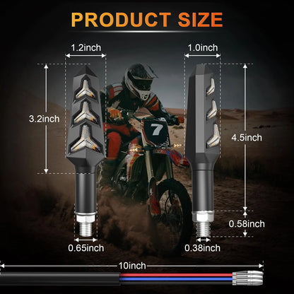 4X Y-Shaped LED Turn Signals for Motorcycle