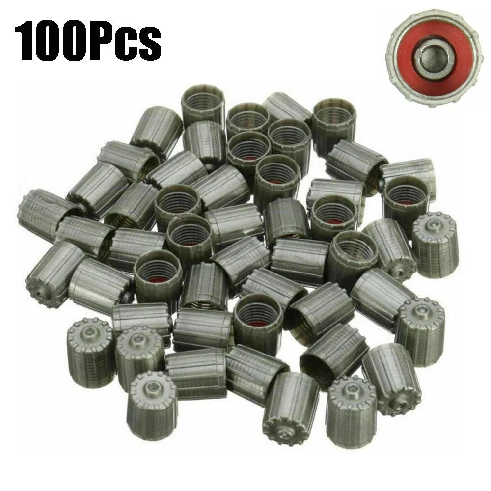 100X Plastic Gray TPMS Tire Valve Stem Cap Cover for Car Truck Motorcycle