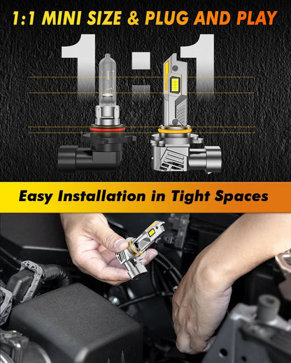 2X Ultra Bright 9005 9006 LED Light Bulbs Combo (100,000LM, 6500K Cool White)