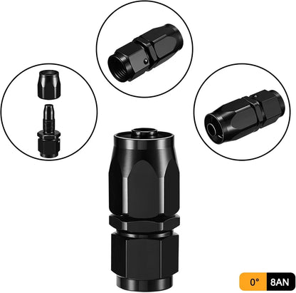 8AN Straight Swivel Hose End Fitting for Braided Fuel Line
