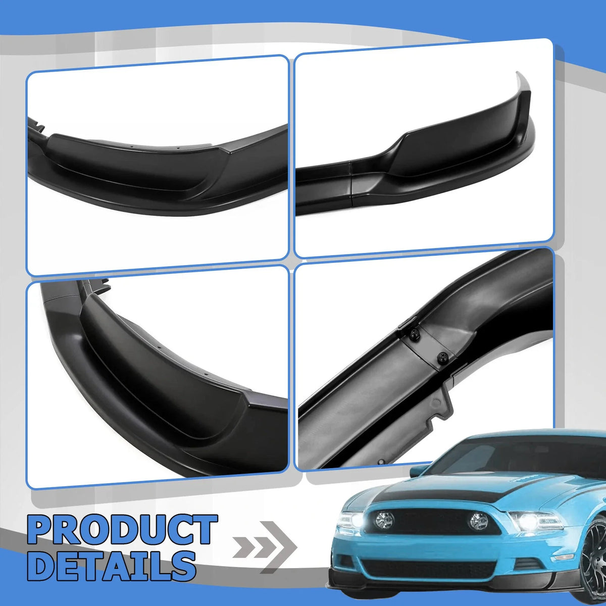 Front Bumper Lip Splitter for Ford Mustang GT V6 (2013–2014) RTR Style