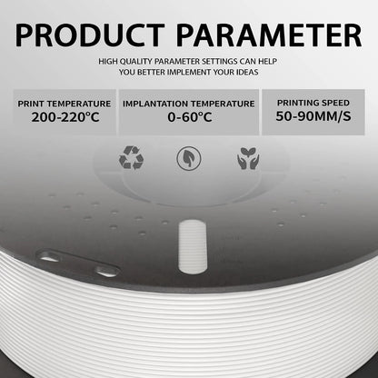 1kg White PLA+ 1.75mm 3D Printer Filament, Accuracy +/- 0.02mm