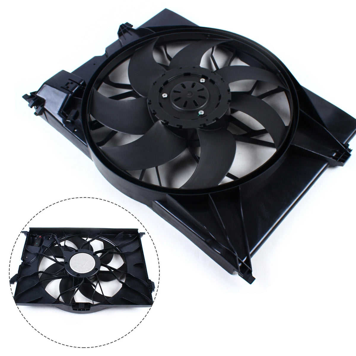 Engine Radiator Cooling Fan Assembly for Mercedes Benz S350 S430 S500 CL500 (2000–2006) A0028A0023, A2215001193