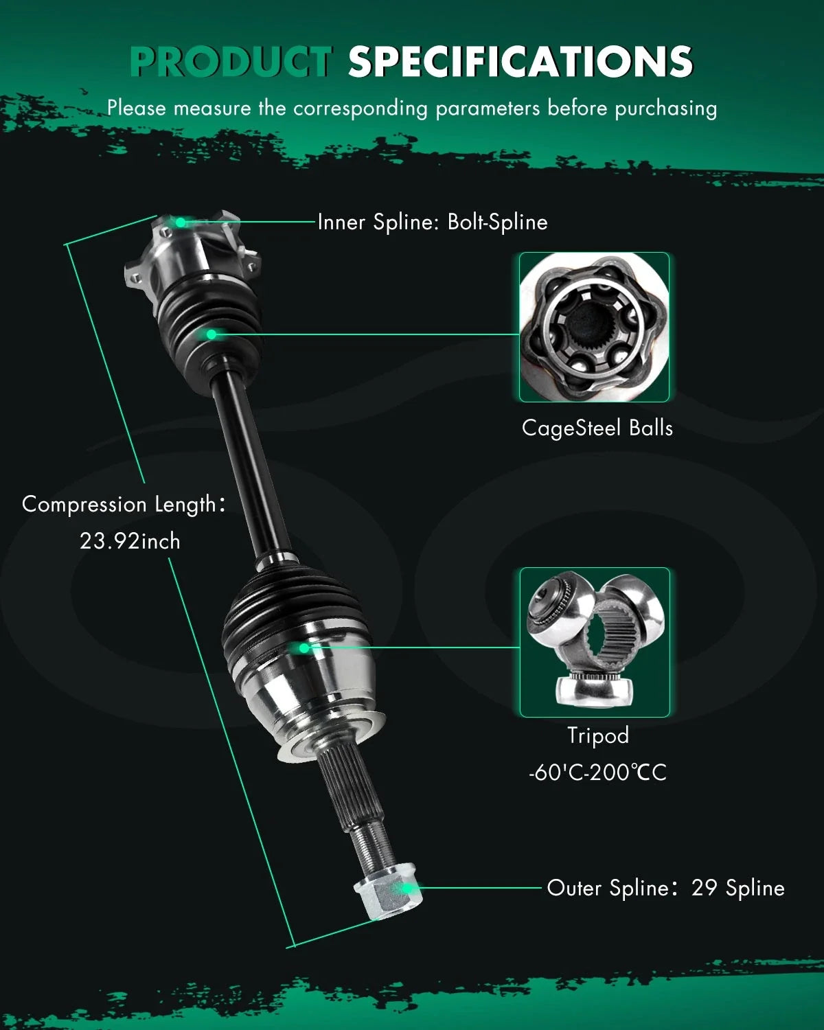 CV Axle for Infiniti G35 (2003–2007) & Nissan 350Z (2003–2009) Rear Left