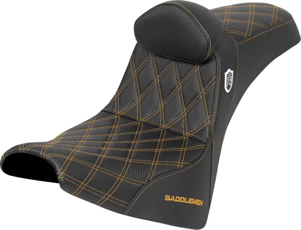 SADDLEMEN Pro Series SDC Performance Seat for Motorcycle (w/ Backrest)