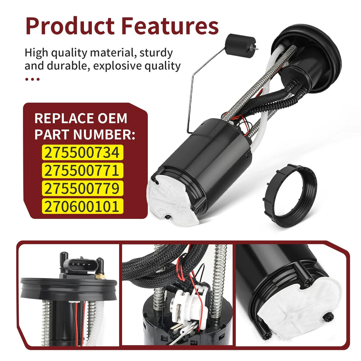Fuel Pump Assembly w/ Nut 275500771 for Sea-Doo RXT 215 255 260 (2008–2011)