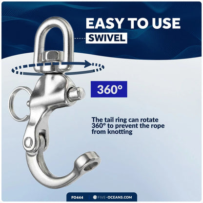 3.5" Swivel Eye Snap Shackle Quick Release for Sailing Boat