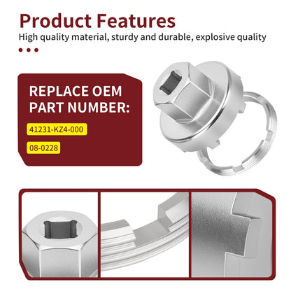 Rear Wheel Bearing Retainer w/ Tool 44mm for Honda CR500R (1984–2001) 41231-KZ4-000, 08-0228