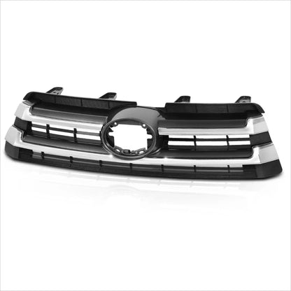 Horizontal Slats Grille with Badge Slot + Chrome Moulding for Toyota Highlander (2017–2018)