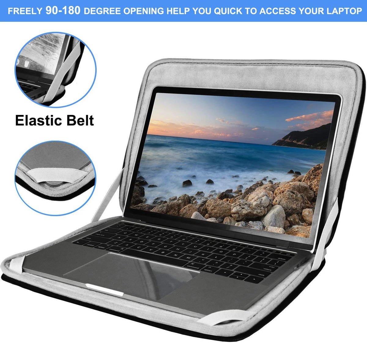 15.6 Inch Laptop Sleeve - Durable Shockproof Protective Cover Black