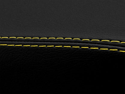 Leather Console Lid Armrest Cover for Hyundai Santa Fe (2001–2006) Yellow Stitch