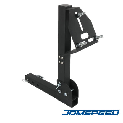 Adjustable Trailer Hitch Spare Tire Carrier for Truck with 2-Inch Receiver