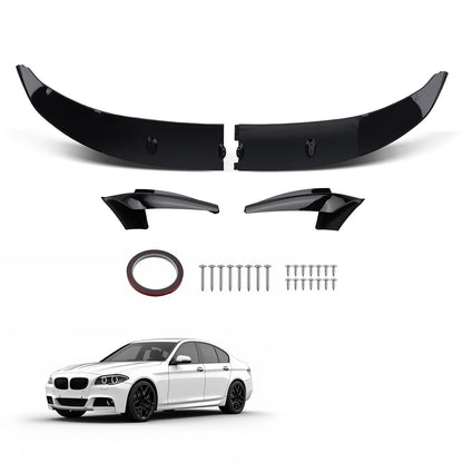 Front Bumper Lip Spoiler for BMW F10 5 Series M Sport (2011–2016) Gloss Black ABS