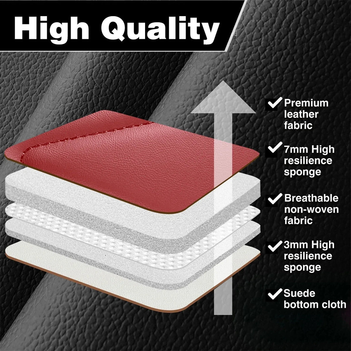 Set of 5 Leather Car Seat Covers for Hyundai