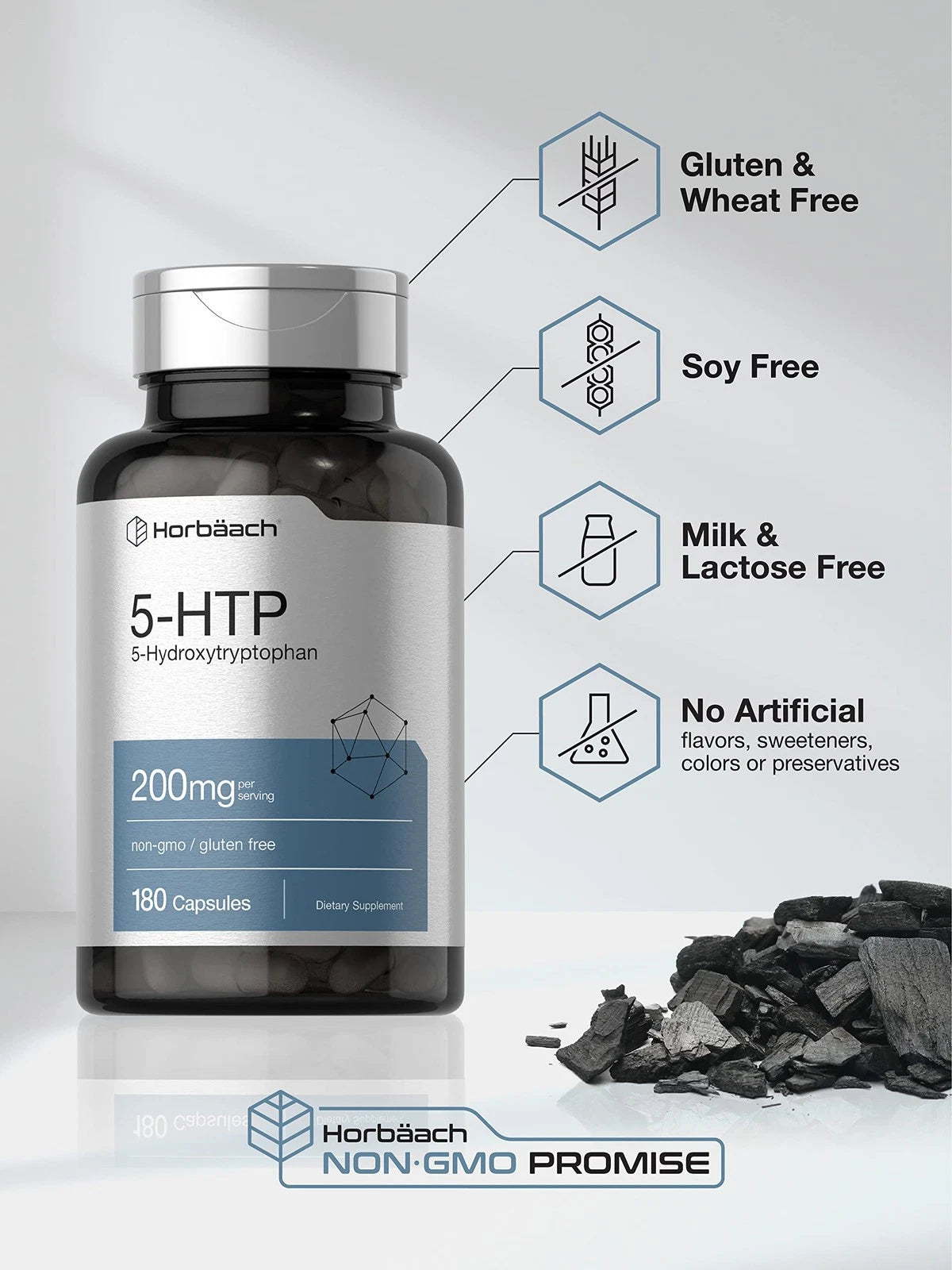 5HTP 200mg Supplement for Horbäach (180 Capsules)