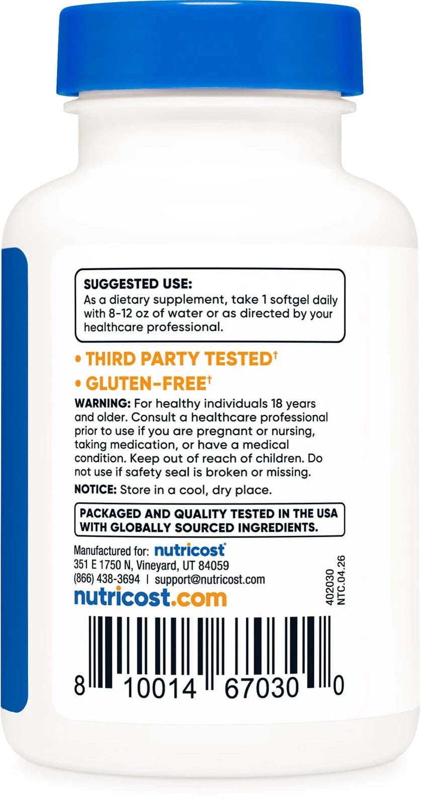 Zeaxanthin with Lutein 20mg Softgels (120 Count)